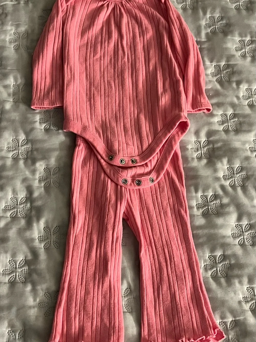 Garanimals Ribbed Pink Two-Piece Jumpsuit & Pants Set